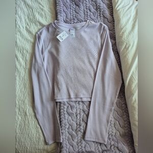 NWT Purple Lilac Anko Cropped Sweatshirt